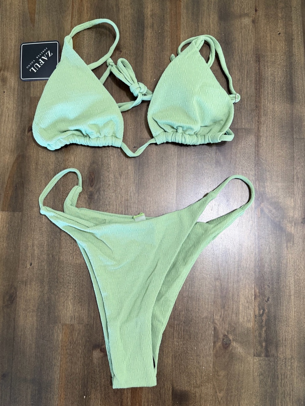 NEW Women's Moss Green Two Piece Tiny Bikini Size Medium #260275